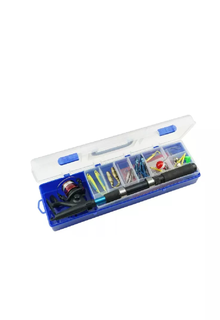 Kit De Pesca Caña Pescar Carrete Caja Accesorios