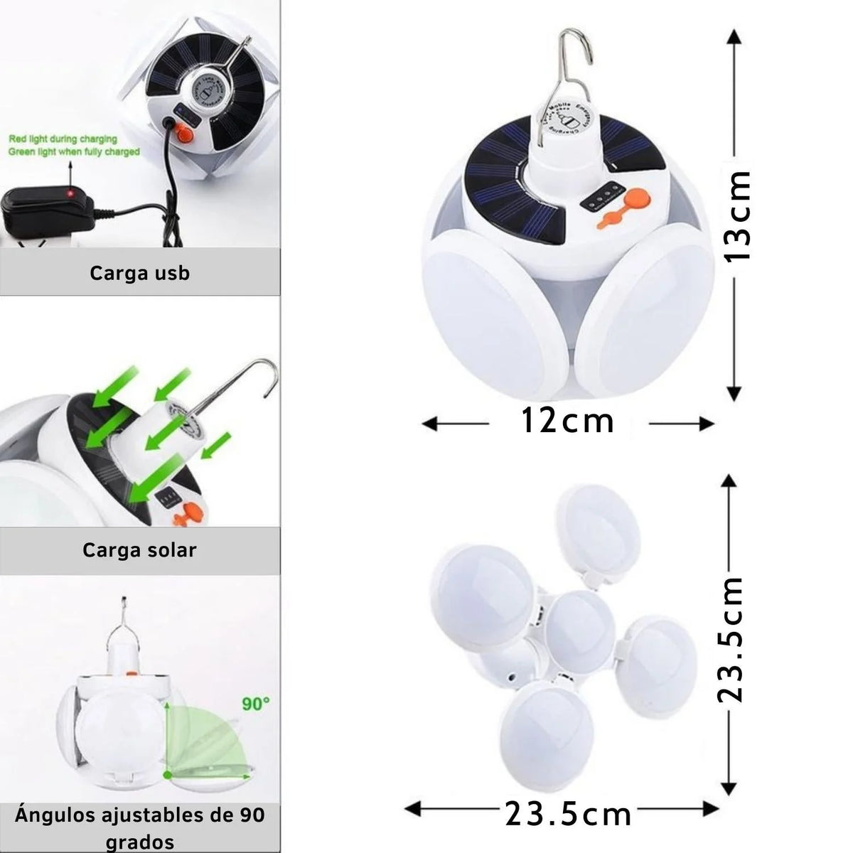 Ampolleta Solar Led De Emergencia Recargable 40 W