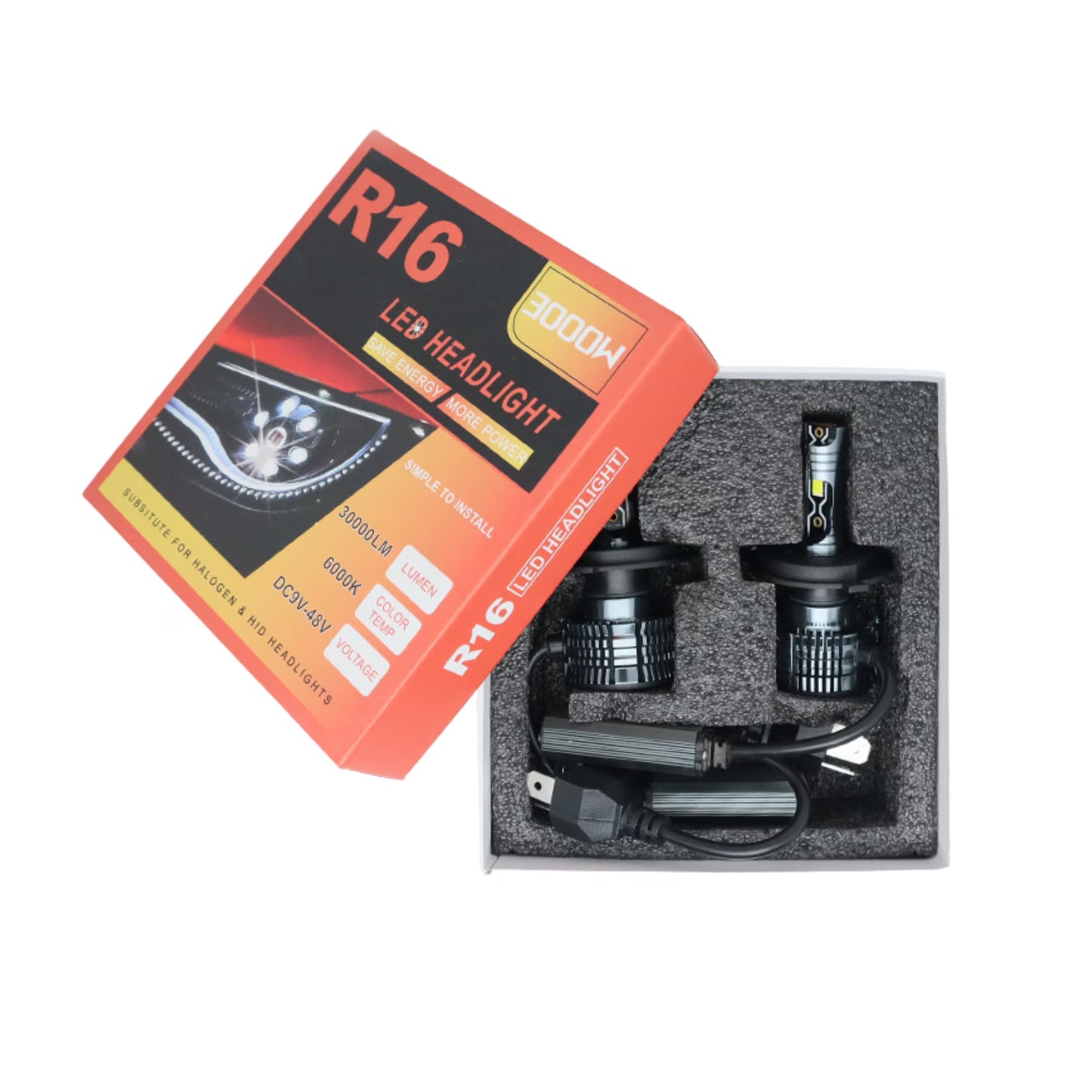 X2 Luces Turbo Led R16 3000w 30.000 Lúmenes Autos Camión