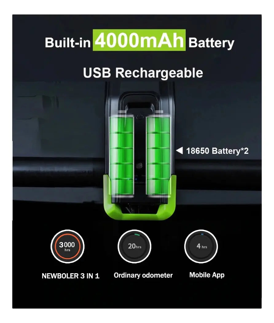 Luz Led Delantera Recargable Bocina Velocímetro Bicicleta
