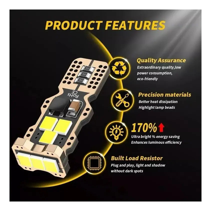X2 Ampolletas 9 Led T10 Canbus Cola Pescado 12v 24v Autos