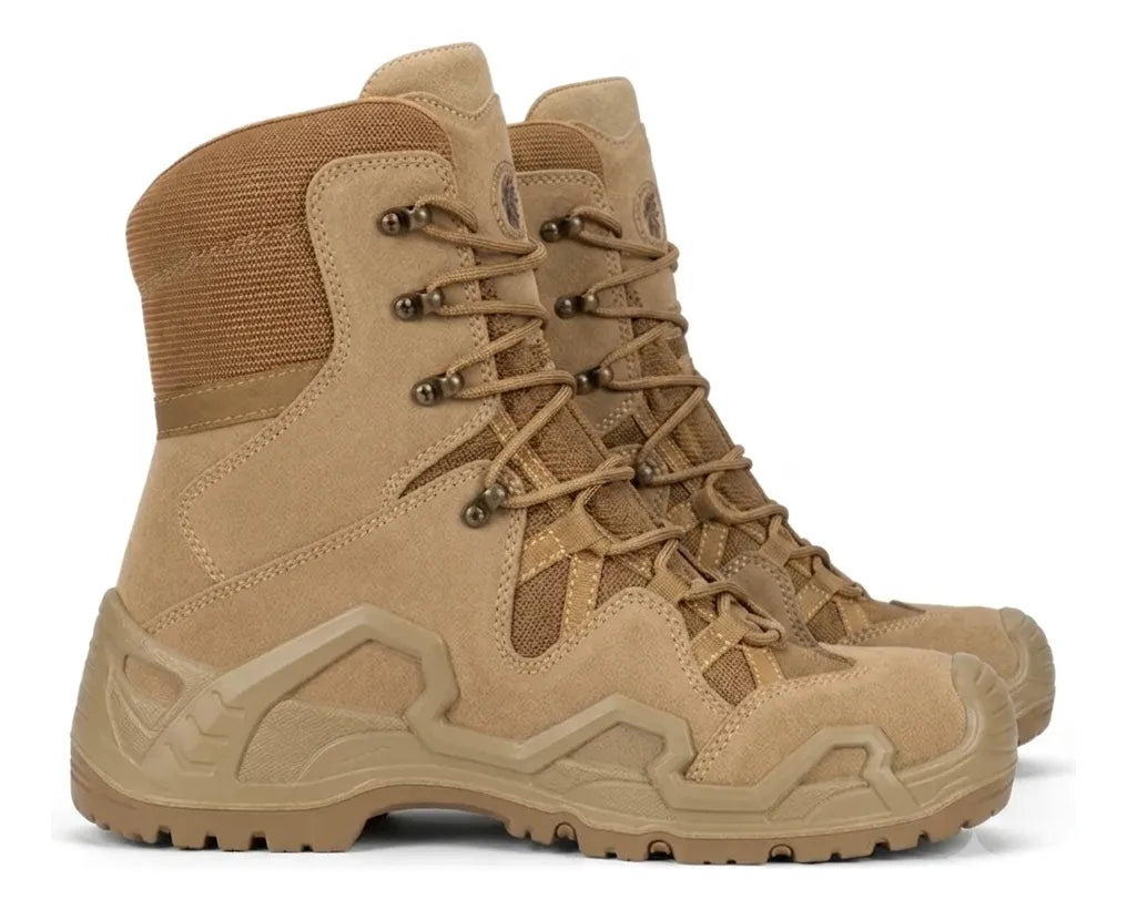 Bota Tácticas Militar De Cuero Rockrooster Caña Alta Coyote Plantilla De Silicon