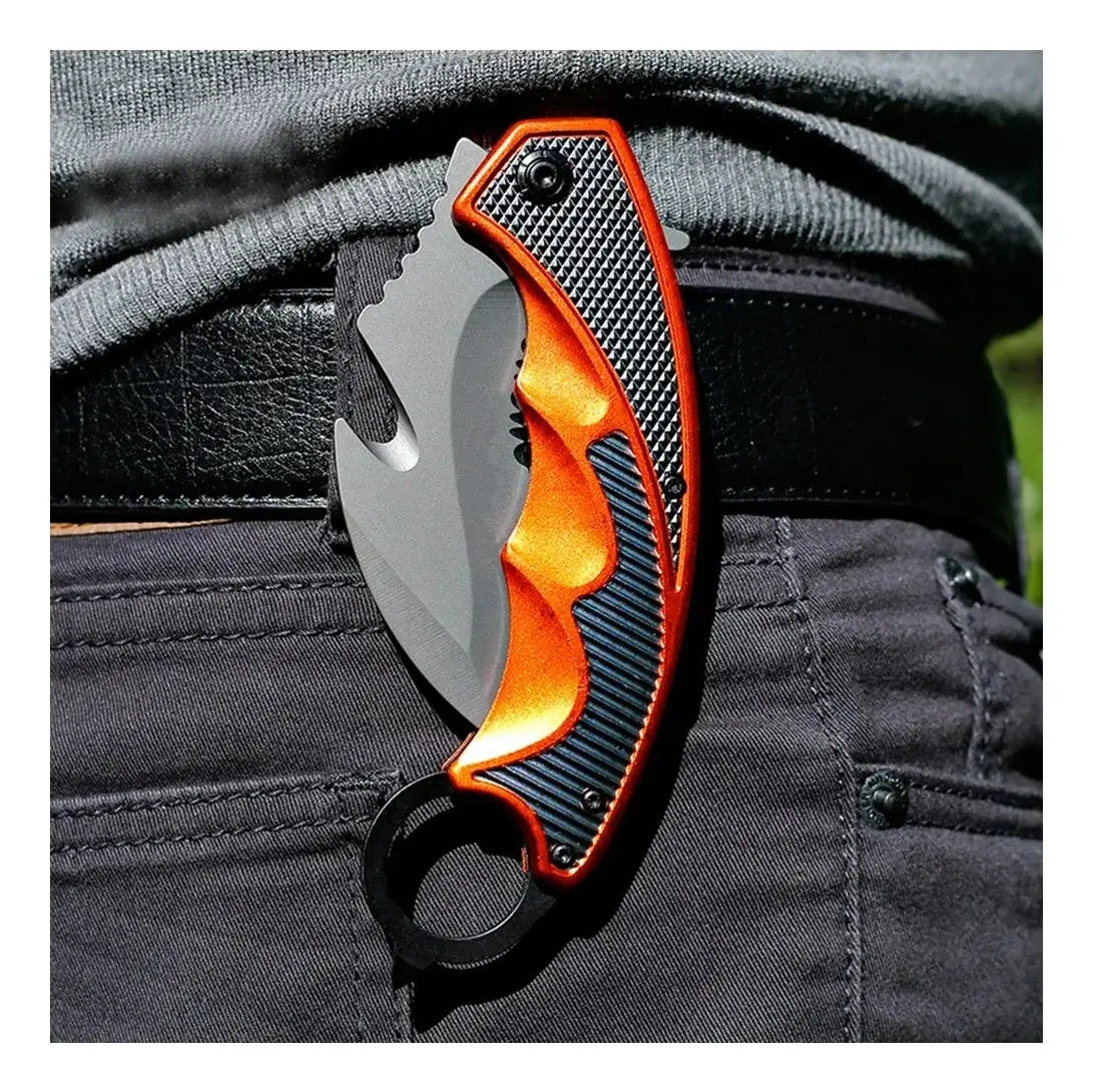 Cuchillo Táctico Karambit Curvo De Acero Inoxidable