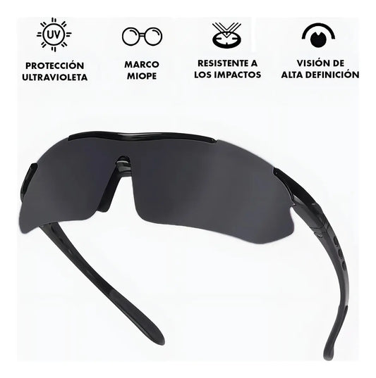 Lentes Deportivos Hauki Polarizados con 5 Micas Intercambiables y Protección UV