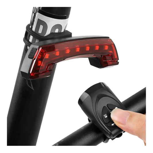 Luz Trasera Led Bicicleta Con Señalización Y Bocina
