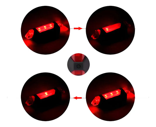 Luz Trasera Bicicleta LED USB Recargable 4 Modos Rojo Garumi