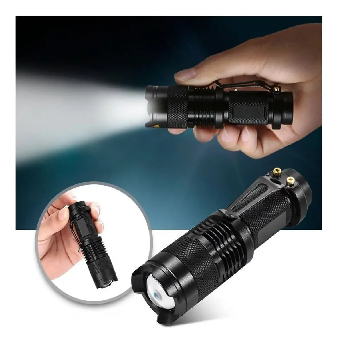 Linterna Recargable Con Zoom Cree Led 5000 Lm Bl-1812-t6