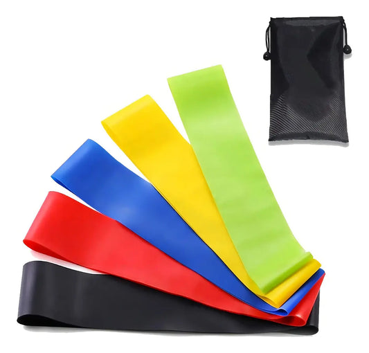 Kit de Bandas Elásticas de Resistencia para Ejercicios Fitness – 5 Niveles