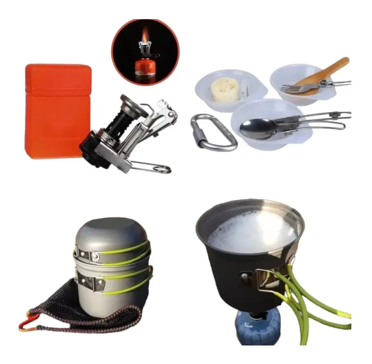 Set Ollas Outdoor Camping 2 Piezas Trekking + Cocinilla