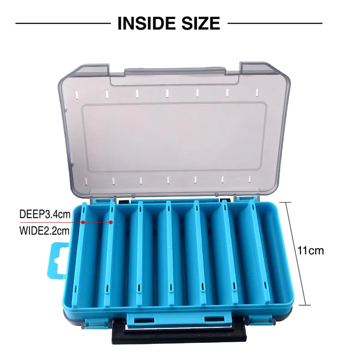 Caja Porta Señuelos Pesca 14 Compartimientos Doble