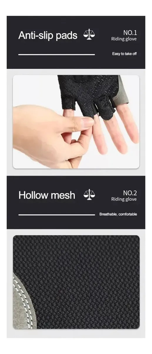 Guantes Cortos Para Deportes Ciclismo Gym Antideslizantes