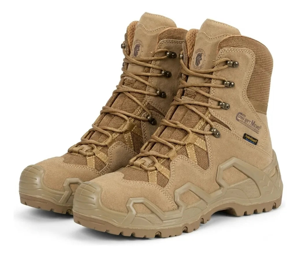 Bota Tácticas Militar De Cuero Rockrooster Caña Alta Coyote Plantilla De Silicon