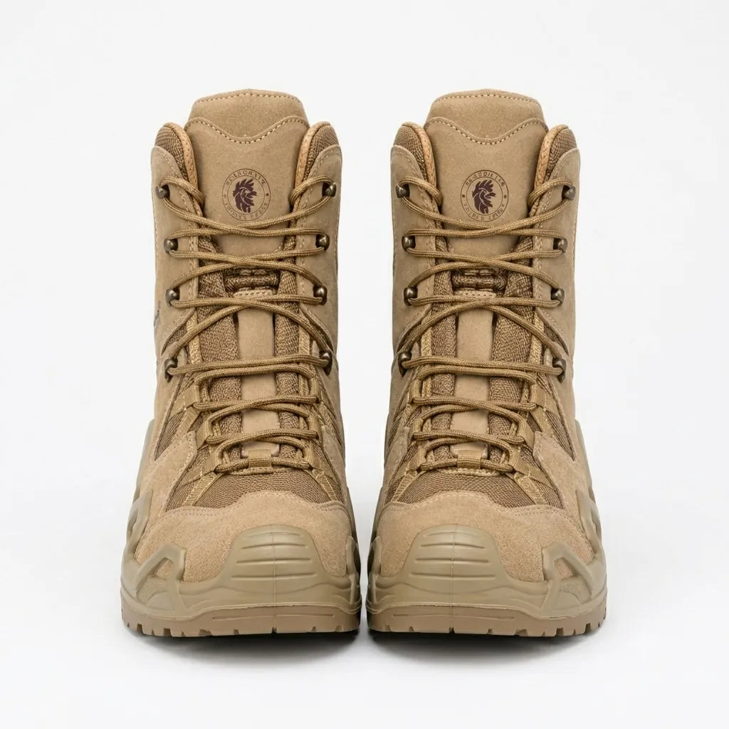 Bota Tácticas Militar De Cuero Rockrooster Caña Alta Coyote Plantilla De Silicon