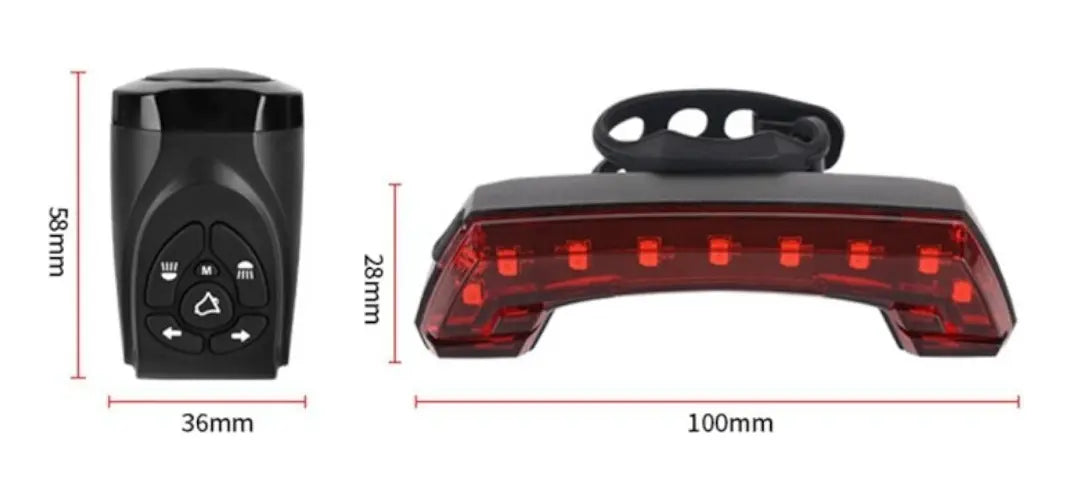Luz Trasera Led Bicicleta Con Señalización Y Bocina
