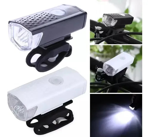 Kit Luces Led Delantera Y Trasera Recargable Para Bicicleta