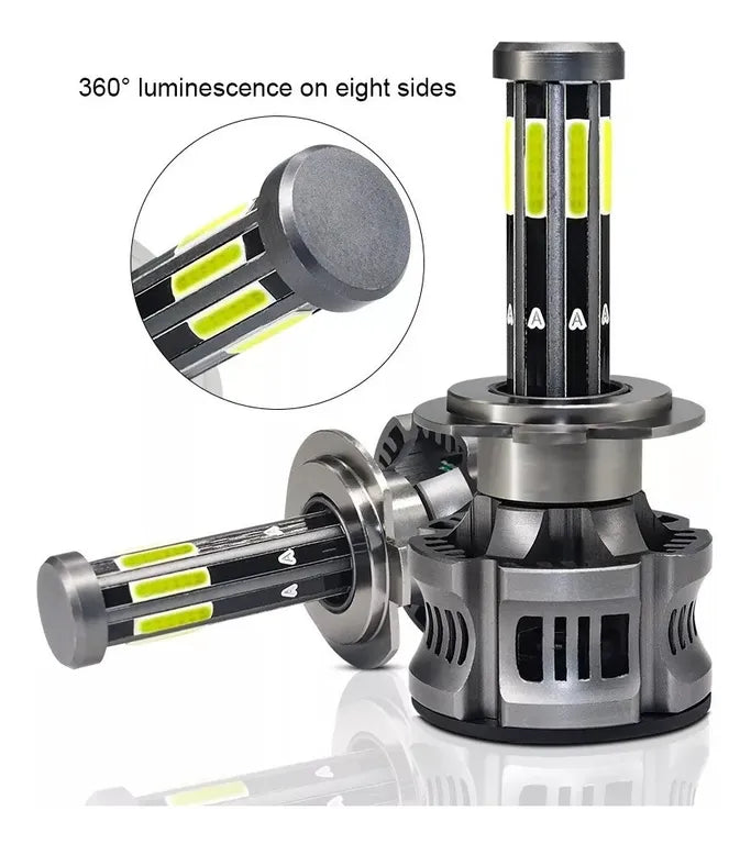 X2 Ampolleta Turbo Led 8 Caras 18000lm Super Potente