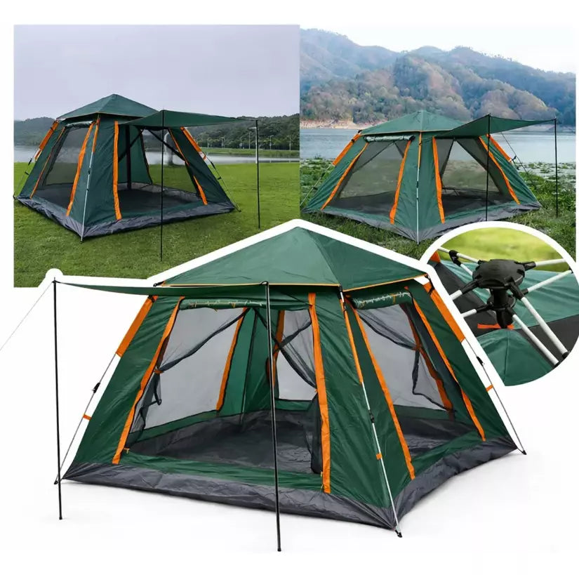 Carpa Auto Armable De Camping Impermeable Para 6 Personas 245x245x154cm