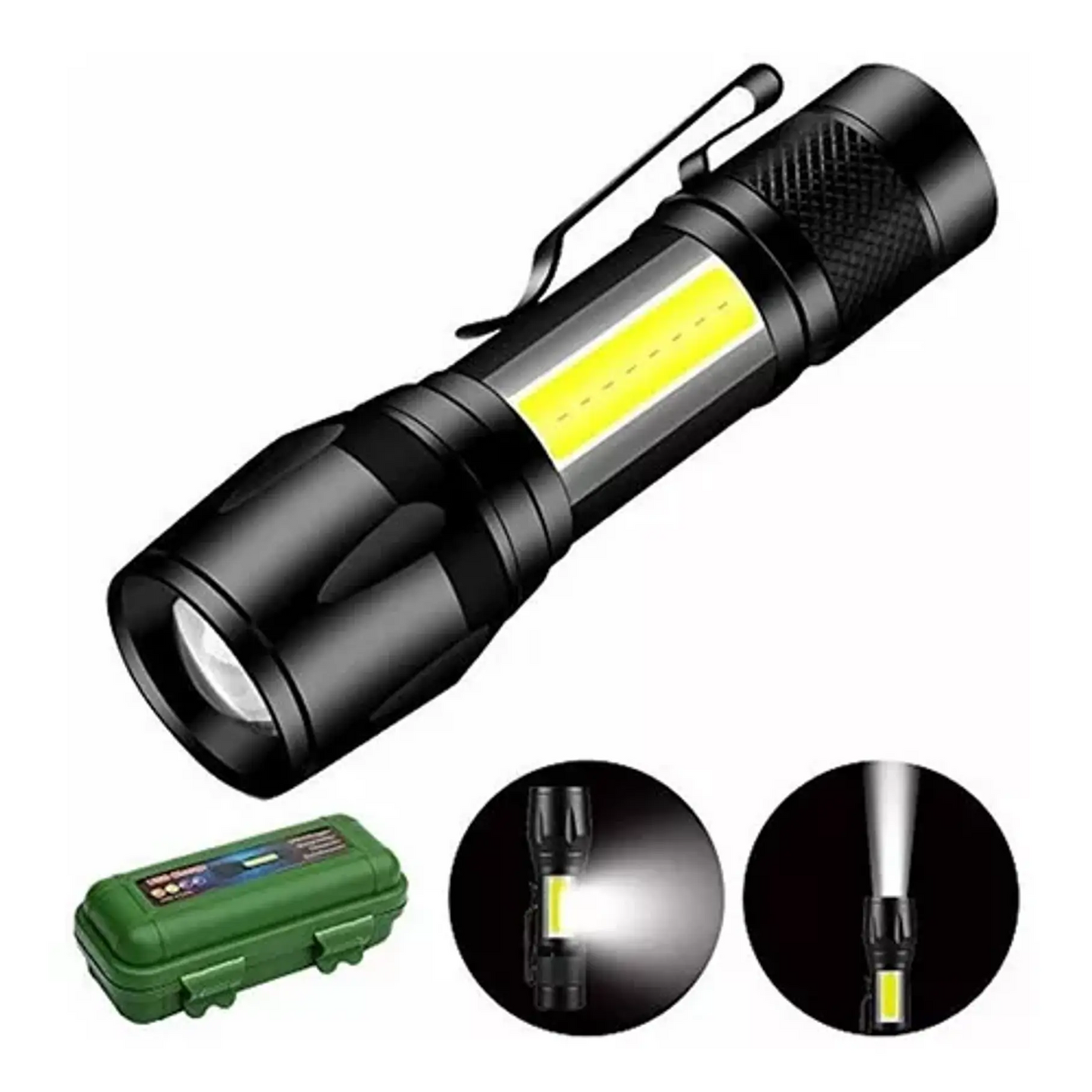 Linterna Led Usb Recargable 2 En 1 Zoom Ajustables