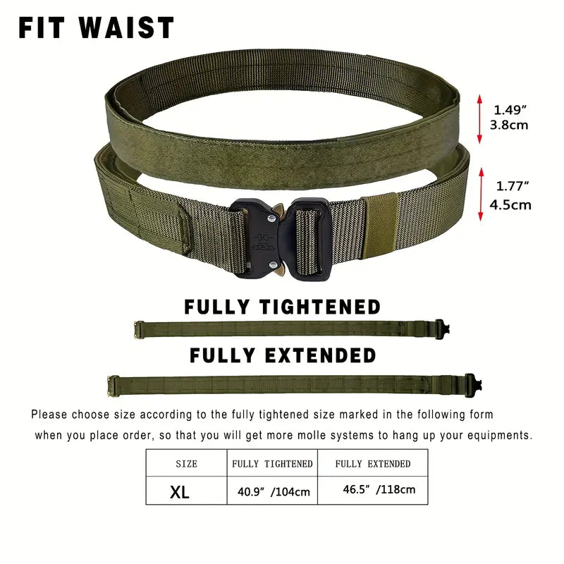 Cinturón Táctico Militar Airsoft Outdoor Hebilla 125 Cm 3clr