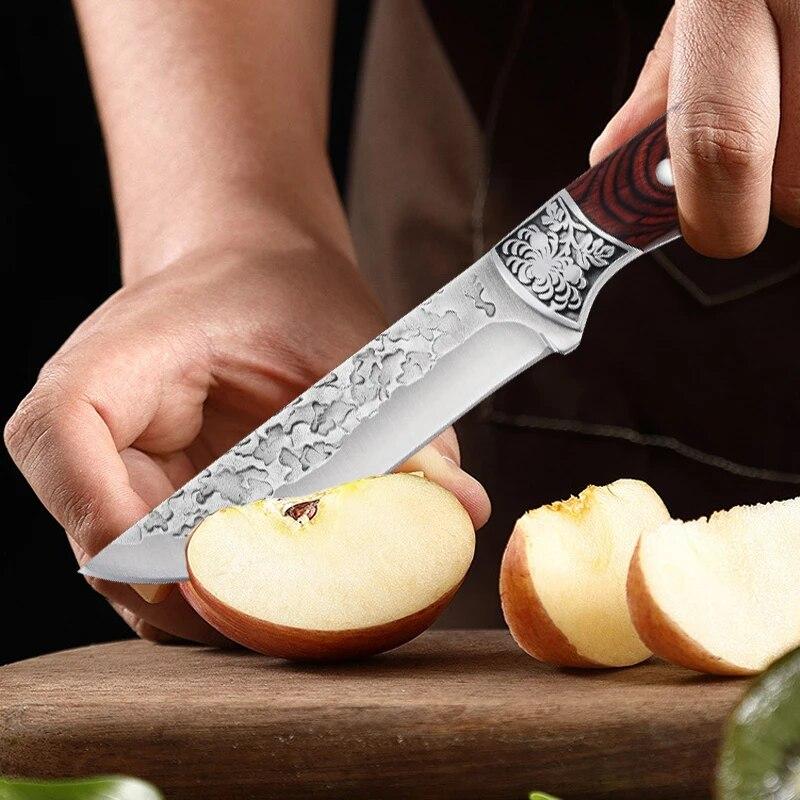 Cuchillo Forjado A Mano Carnicero Para Asados Mas Funda