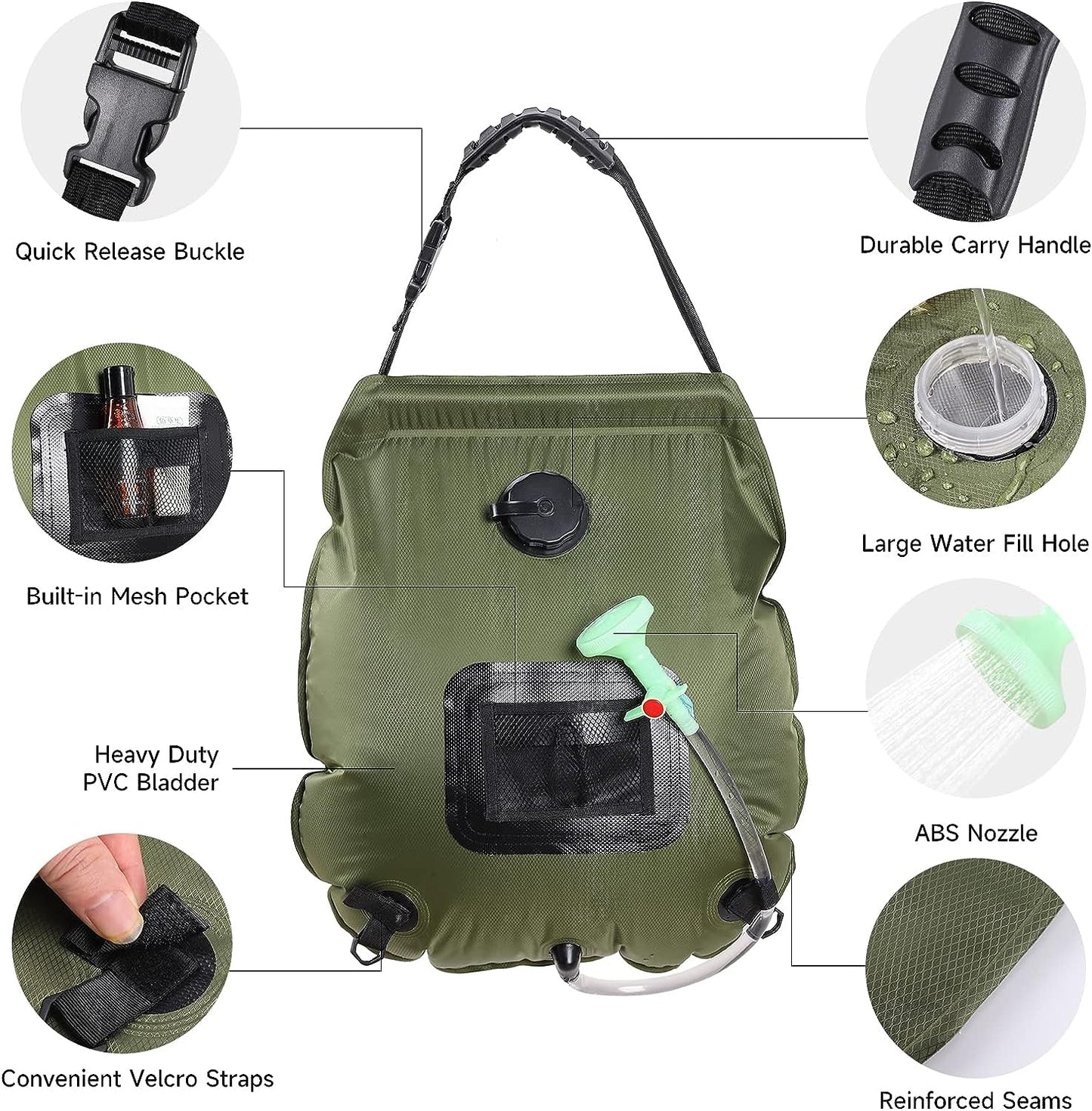 Ducha Solar Portatil Camping Ducha Outdoor Acampar Ducha 20l