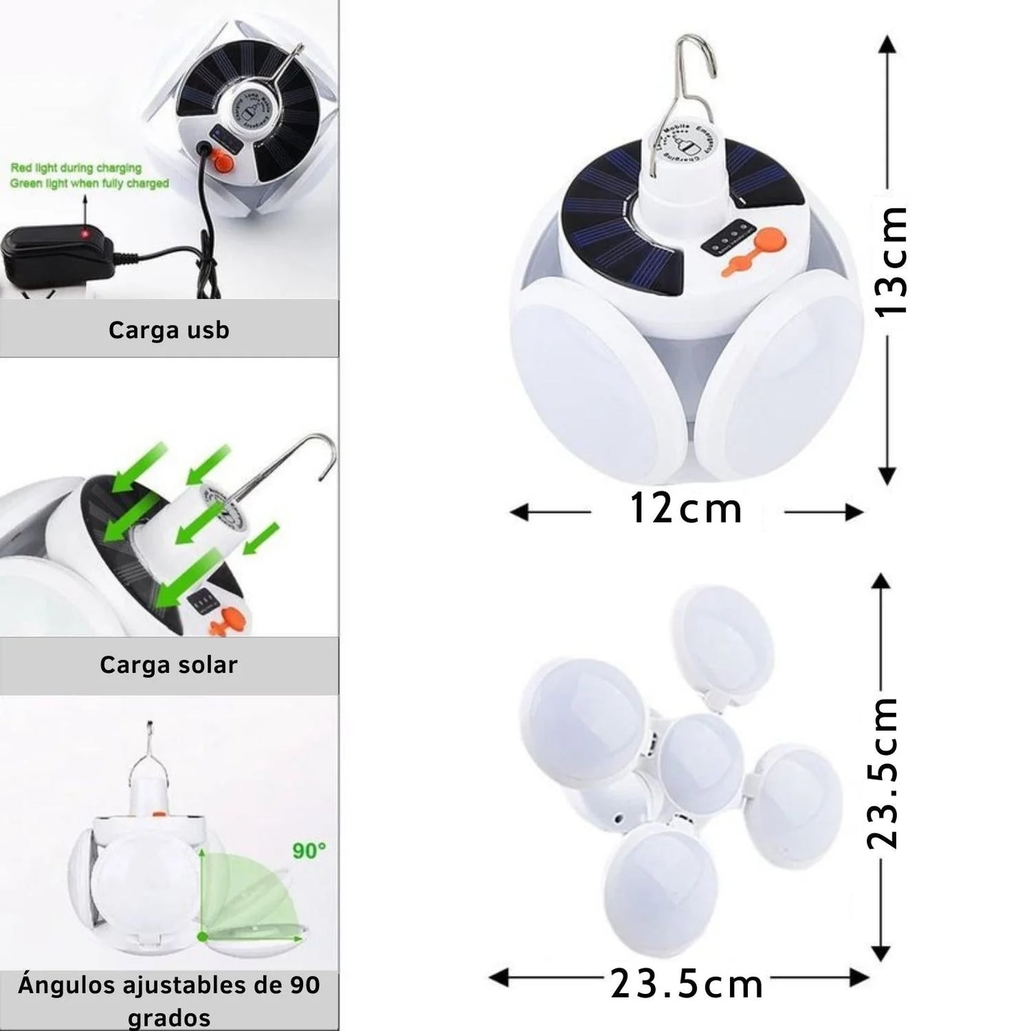 Ampolleta Solar Led De Emergencia Recargable 40 W