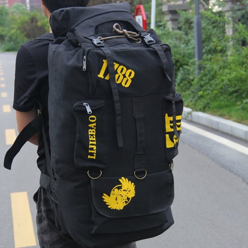 Mochila Tactica Lona Viajera 90 Litros Bolso Ropero