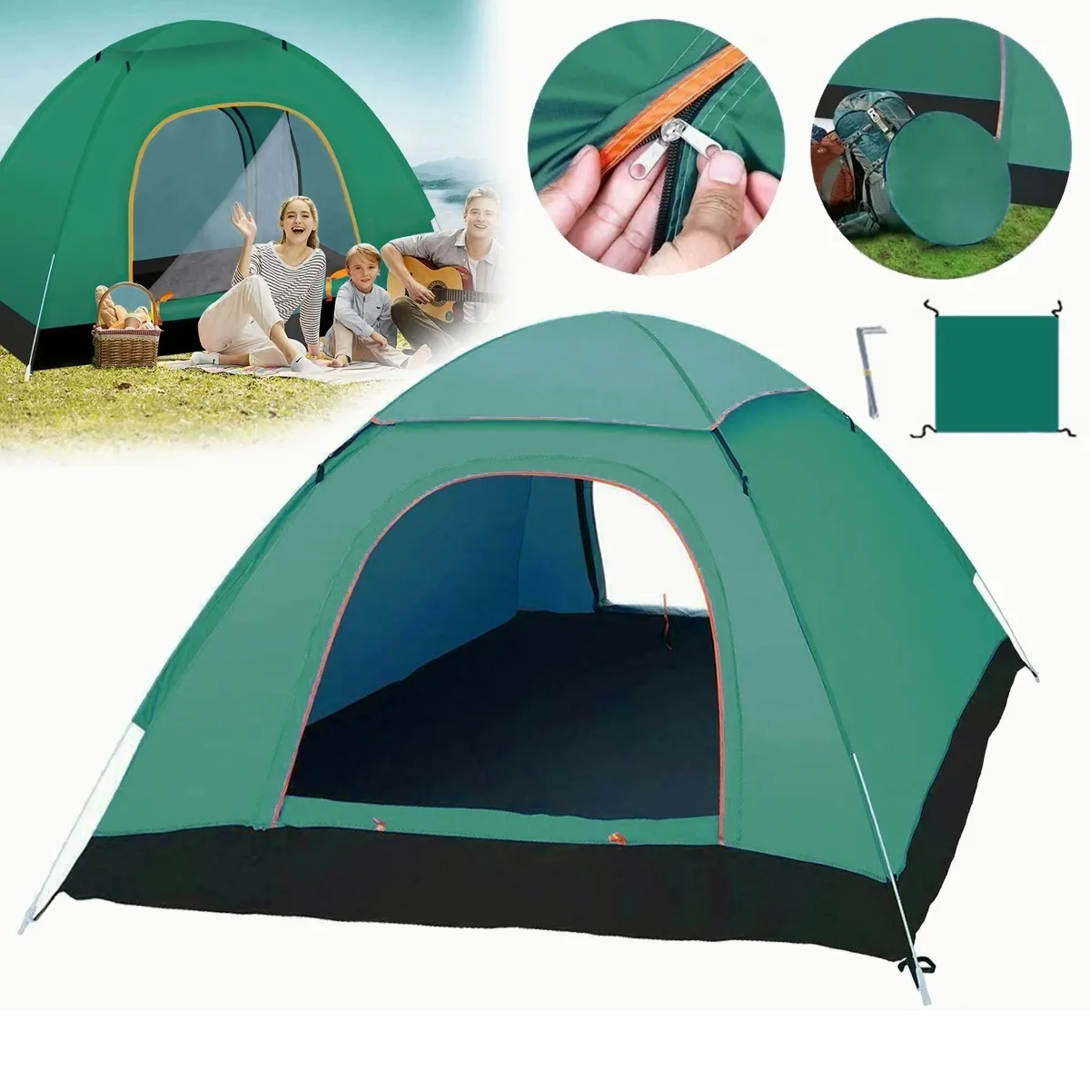 Tienda Redonda Carpa Automática Impermeable 2 Persona Camping Caza