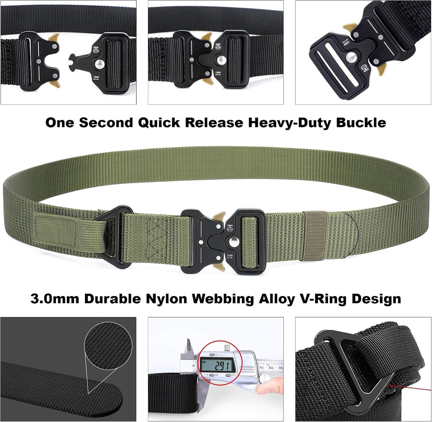 Cinturón Táctico Militar Airsoft Outdoor Hebilla 125 Cm 3clr