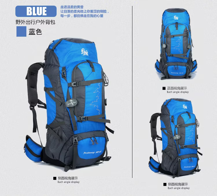 Mochila Camping 80+5 Trekking Senderismo Impermeable Con Barras Reforzadas