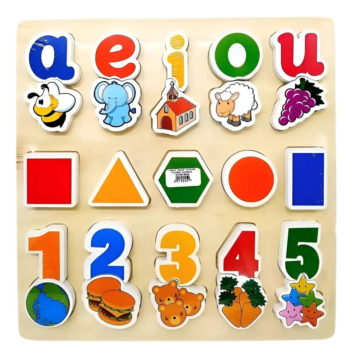 Juguete Puzzles Didáctico De Madera Numero Vocales
