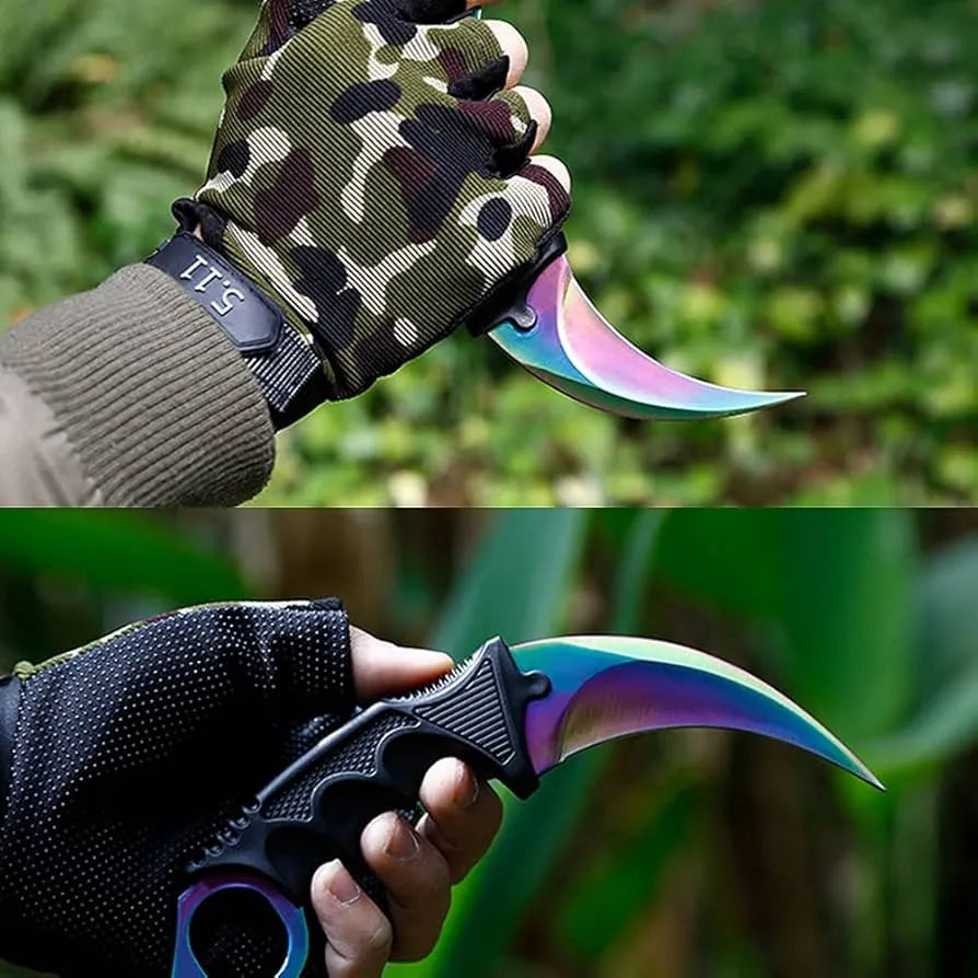 Pack Karambit X12 Cuchillo Curvo De Acero Inoxidable + Funda
