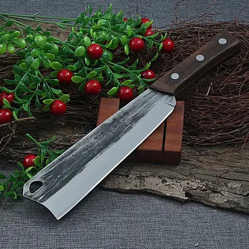 Cuchillo Profesional Carnicero + Funda, Machete Largo 35cm