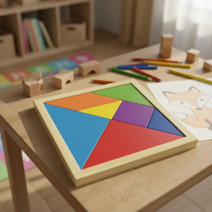 Juego Madera Didáctico Tangrama 20x20 Cm