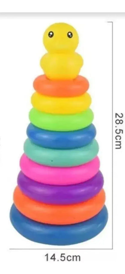 Juego De Torre De Aros Pato Didáctico 28 Cm