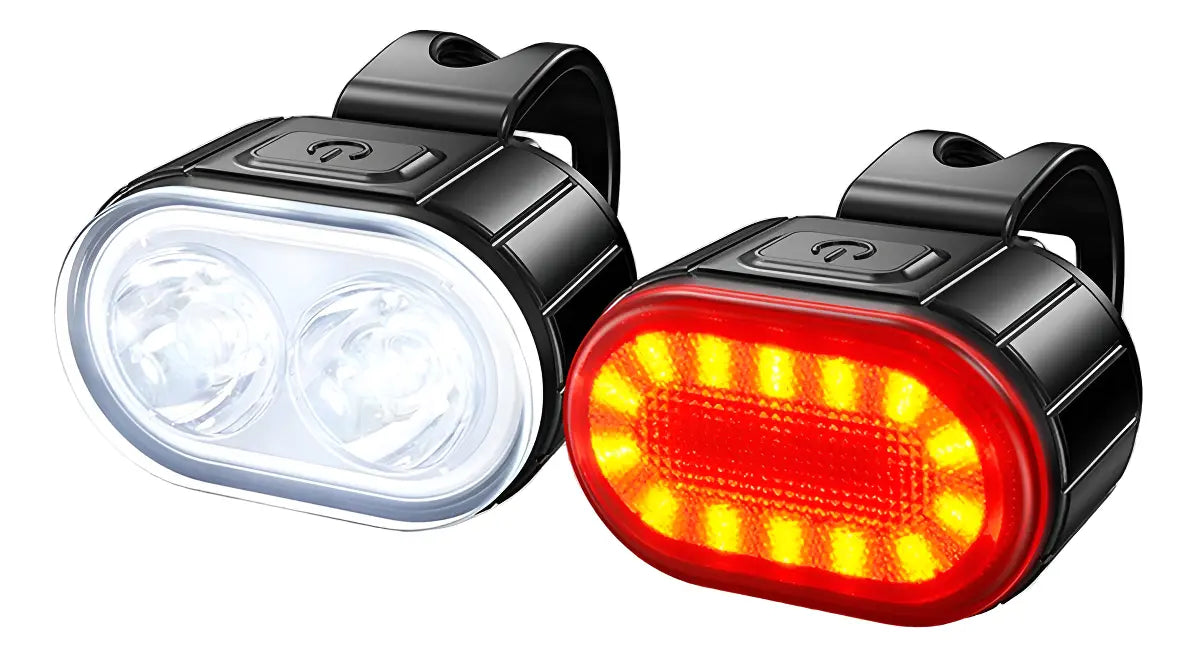 Kit Luz Bicicleta Recargable Juego Luces Led Impermeable