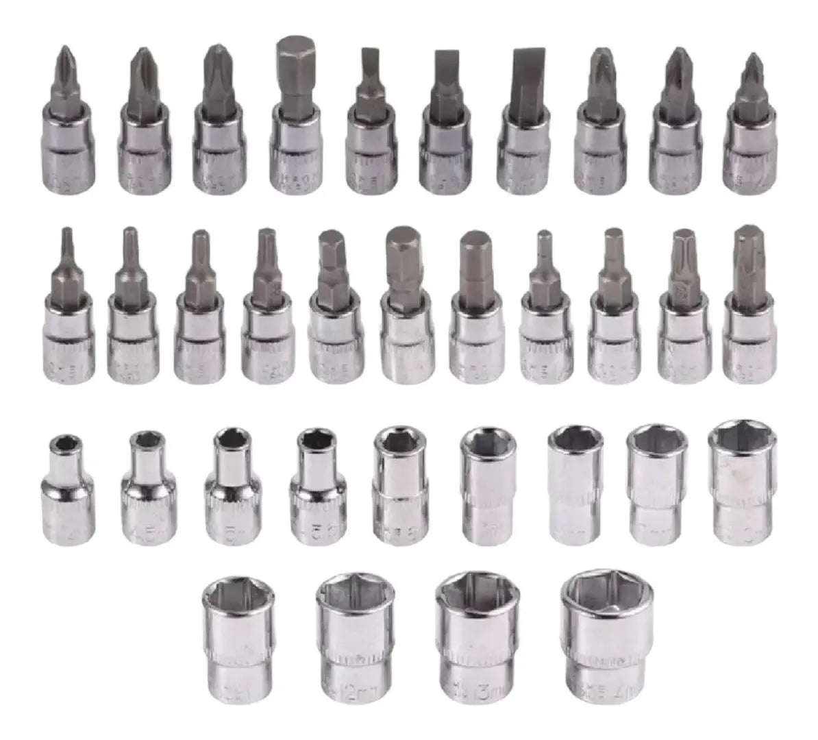 Kit Juego De Dado Milimétrico 40 Pcs Trinquete De Torsión