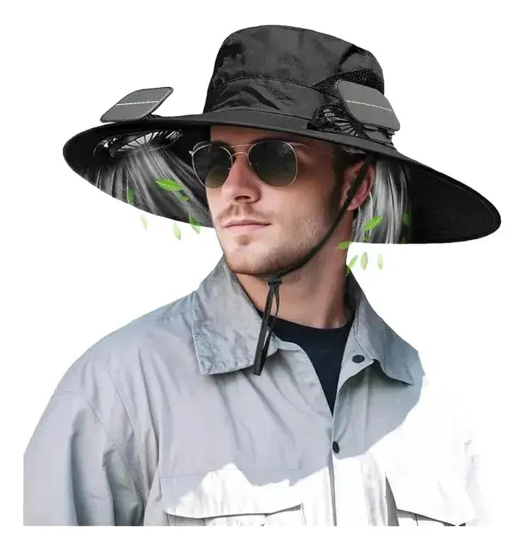 Sombrero Gorro Legendario Con Panel Solar Y Ventiladores