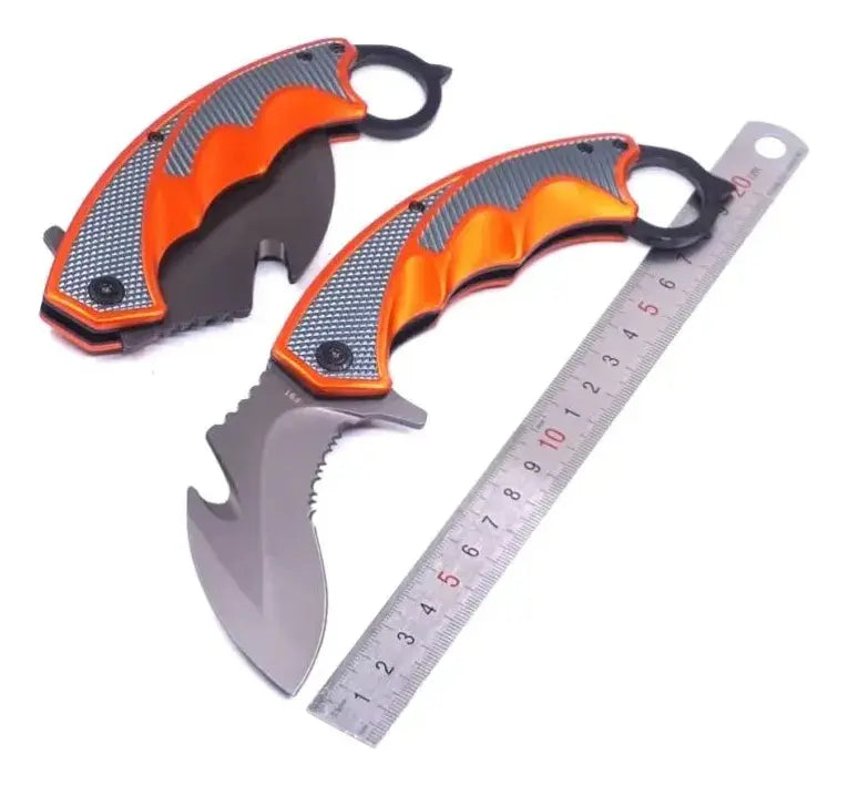 Cuchillo Táctico Karambit Curvo De Acero Inoxidable