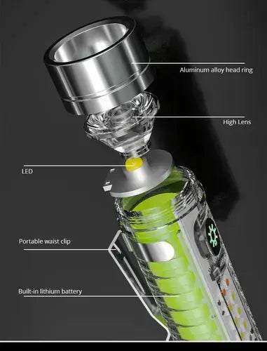 Linterna Led Multifuncional Con Luz Lateral Recargable 8 Mds