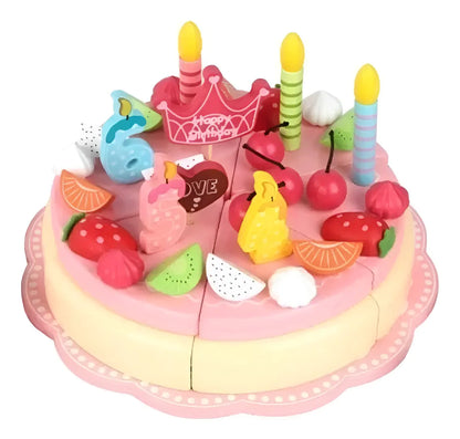 Juguete De Madera Pastel Cumpleaños Juguete Madera