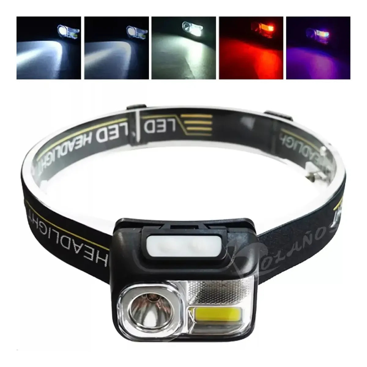 Linterna Cabeza Frontal Led Brillante Luz Camping Lampara