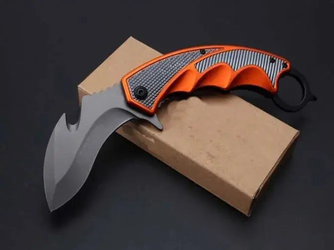 Cuchillo Táctico Karambit Curvo De Acero Inoxidable