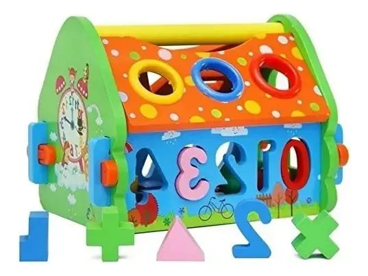 Casa Encaje Pelotas Madera Motricidad Niños Juego Didactico