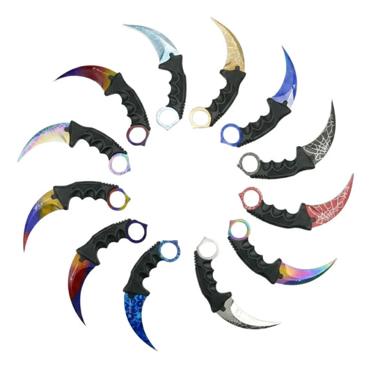 Pack Karambit X12 Cuchillo Curvo De Acero Inoxidable + Funda