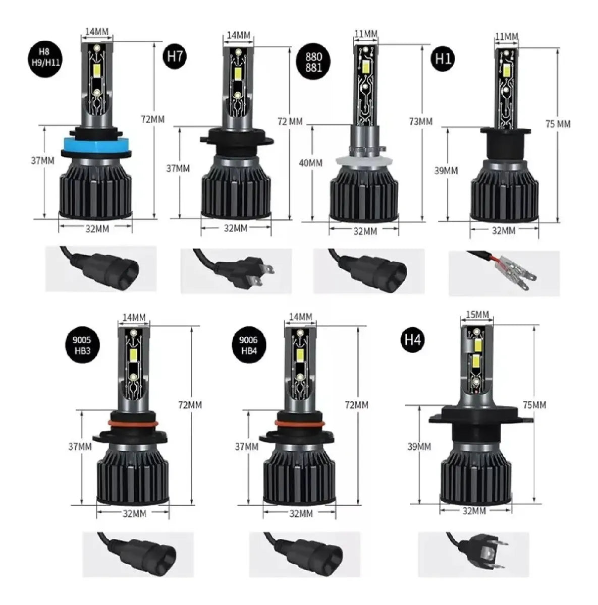 X2 Luces Turbo Led R16 3000w 30.000 Lúmenes Autos Camión