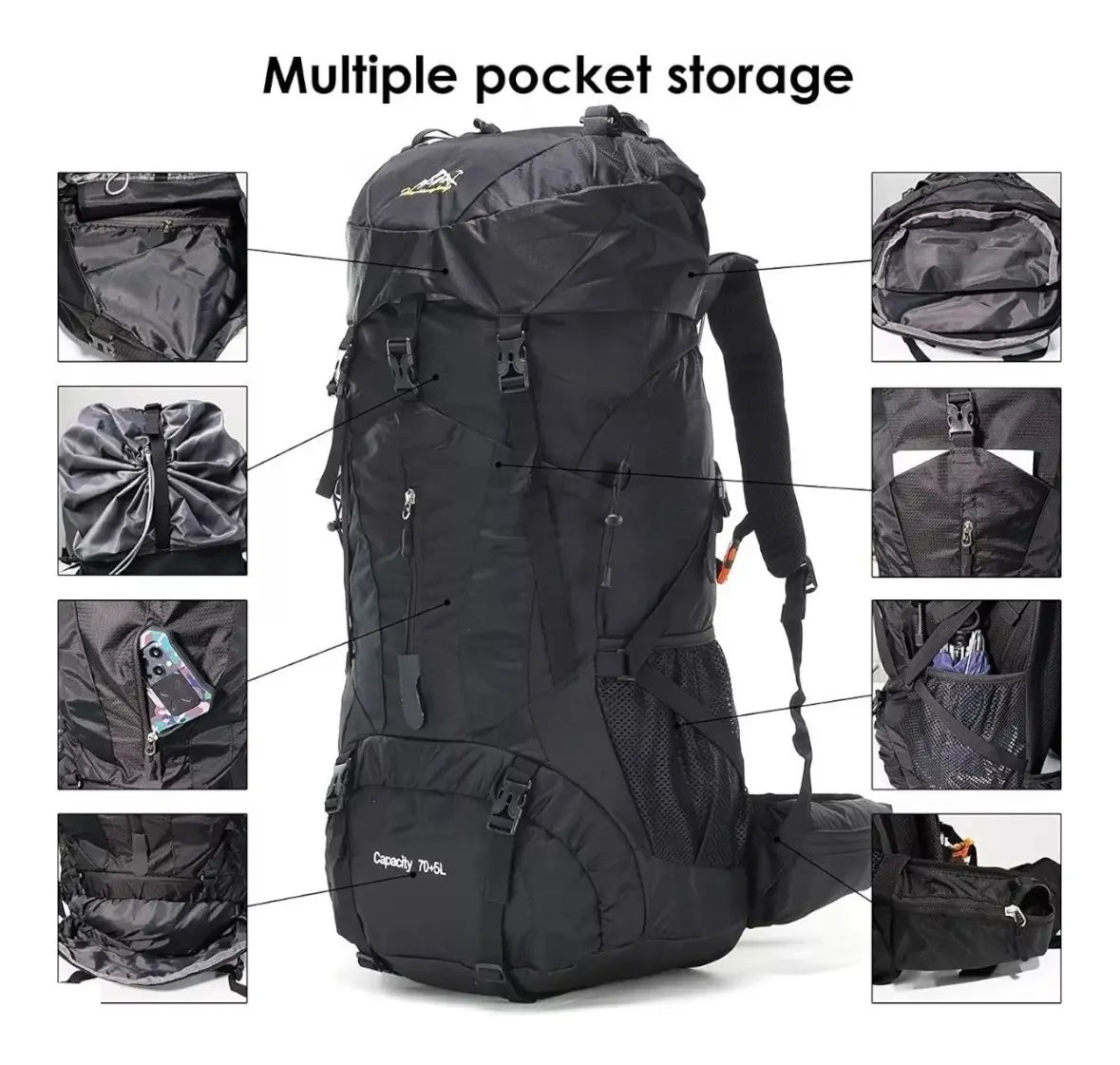 Mochila De Senderismo De Gran Capacidad Para Acampar Al Aire