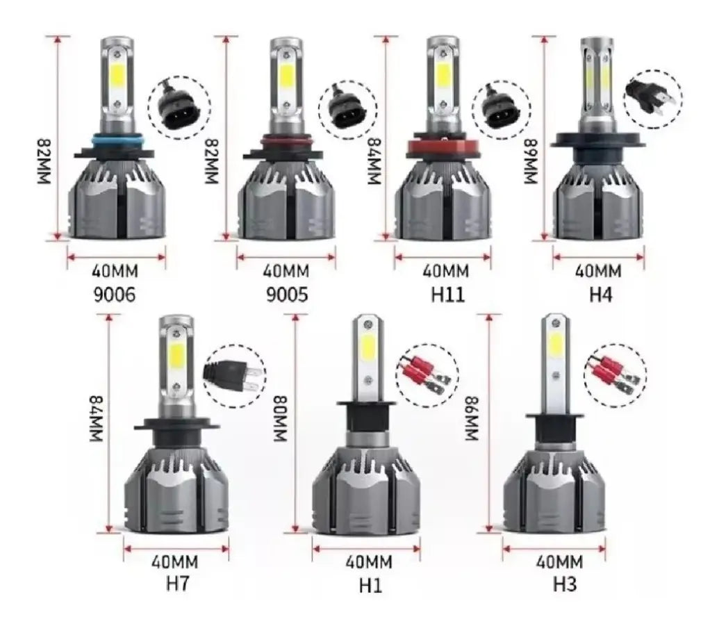 Kit Par Luces Ampolleta Turbo Led Auto Cob 12000 Lm R11