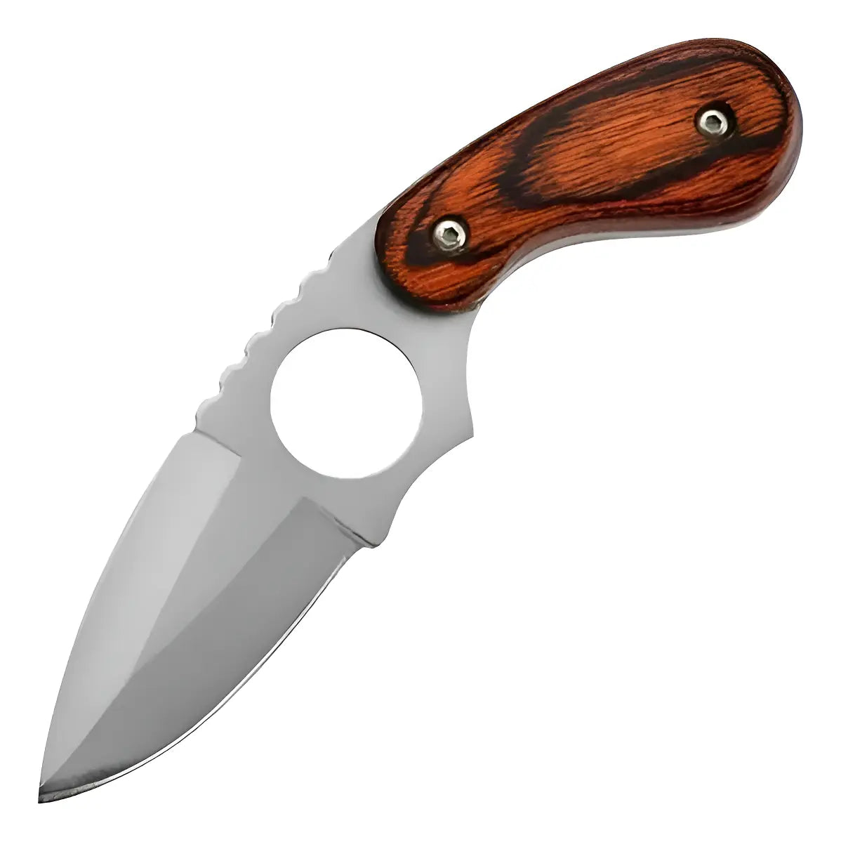 Cuchillo Tactico Militar Acero Inoxidable Caza Mango Madera