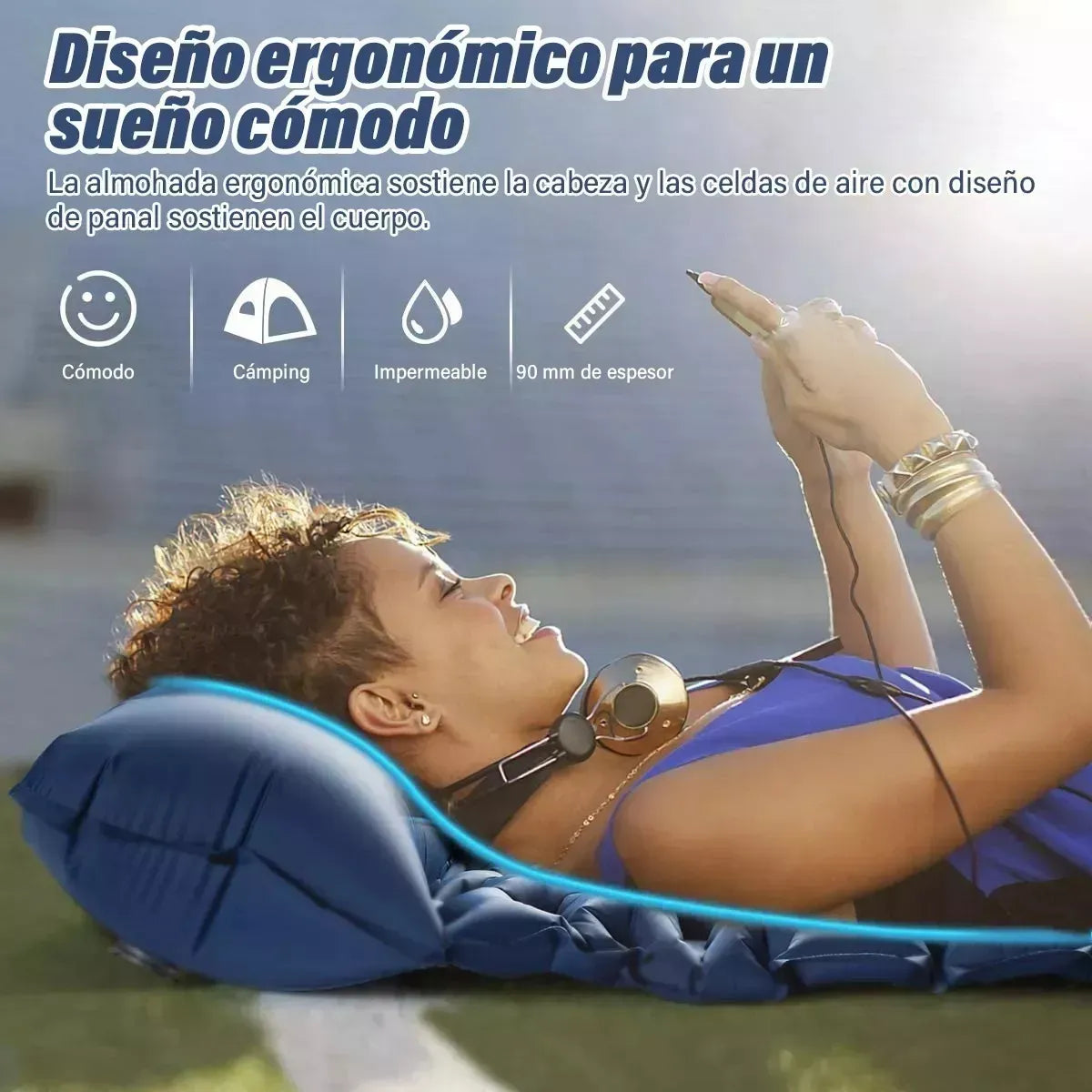 Colchoneta Inflable Plegable Outdoor Camping Trekking